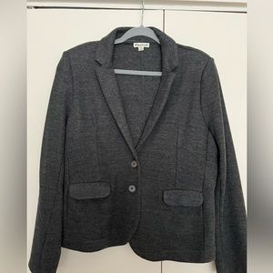 Knit sweater blazer. Grey/blueish. Waist length. Size 14